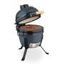 Kamado grils Relaxdays, ar vāku, Melns, 43 × 56,5 × 46 cm