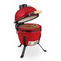 Kamado grils Relaxdays, ar vāku, Sarkans, 43 × 56,5 × 46 cm