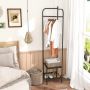 Corner clothes rack, with 2 shelves, 42.5 × 193.5 × 42.5 cm