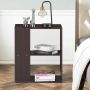 Corner table, 3 open shelves, brown/white, 52.07 × 29.21 × 59.69 cm