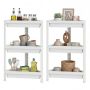 Corner shelf set, 2 pcs., 3 tiers, White, 25.4 × 67.31 × 44.45 cm