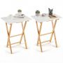 Coffee tables, 2 pcs, White, 48.26 × 63.5 × 35.56 cm