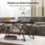Coffee table, 2-tier, Brown/black, 100 × 50 × 45 cm