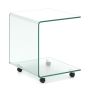 Coffee table, C-shaped, with 4 casters, Clear, 45 × 40 × 48 cm