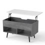 Coffee table, with hidden storage compartment and 2 shelves, 80 × 40 × 46 cm