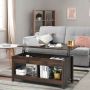 Coffee table, with hidden storage compartment, Brown, 109 × 47 × 50 cm