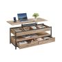 Coffee table VASAGLE LCT252K02, With drawers and open compartment, 50 × 120 cm