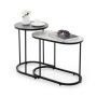 Coffee table set, 2 pcs, White/black
