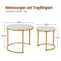 Coffee table set, 2 pcs, Ø 60 × 52 cm; Ø 40 × 44 cm