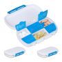 Ceļojumu tablešu kārbiņas Relaxdays 10028650.0, 3 gab., pa 6 nodalījumiem, 12 × 2,5 × 7,5 cm