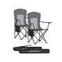 SONGMICS Camping Chairs, 2 pcs, Gray, 51.5 × 86.5 × 97 cm