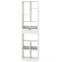 Bookshelf, 10 compartments, 1 drawer, White, 50 × 24 × 180 cm
