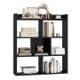 Bookshelf, 4-tier, 7 compartments, black, 80 × 90 × 20 cm