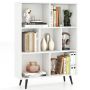 Bookshelf, 7 compartments, White/black, 80 × 107 × 24 cm