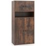 Bookshelf, with 4 doors and adjustable shelf, brown, 54 × 30 × 111 cm