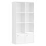 Grāmatu plaukts VASAGLE LBC33WT, 3 durtiņas, Balts, 65,8 × 130 × 29 cm