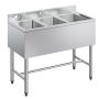 Komerciālā izlietne VEVOR JC-BAR-3B38-320, 3 nodalījumi, 978 × 470 × 838 mm