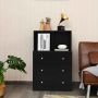 Chest of drawers, 3 drawers and 2 compartments, Black, 60.96 × 93.98 × 40.64 cm