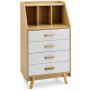 Chest of drawers, 4 drawers, 3 open shelves, 24 × 44 × 16 inches