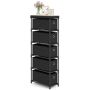 Chest of 5 drawers, Black, 19 × 101 × 40 cm