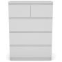 Chest of 5 drawers, White, 75 × 104 × 42 cm