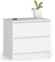 Chest of drawers NORE K60 with 2 drawers, white