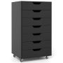 Chest of 7 drawers, Black, 49 × 87 × 40 cm