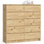 Комод AKORD K120, 10 ящиков, Коричневый, 120 × 121 × 40 см