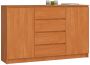 Комод AKORD K160, 2 дверцы и 4 ящика, Коричневый, 160 × 99 × 40 см