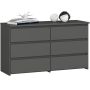 Kumode CL100, 6 atvilktnes, pelēka, 100 × 57 × 35 cm