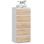Комод CL5, 5 ящиков, белый/коричневый, 40 × 92 × 35 см