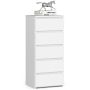Комод CL5, 5 ящиков, Белый, 40 × 92 × 35 см