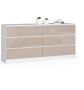 Chest of drawers NORE K160 with 6 drawers, white/cream color