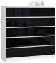 Chest of drawers NORE K120, glossy white/black