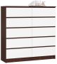 Chest of drawers NORE K120, dark brown/white