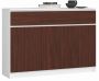 Kumode K140 ar 3 atvilktnēm, balta/tumši brūna