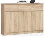 Chest of drawers K140 with 3 drawers, oak color