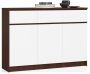 Chest of drawers K140 with 3 drawers, dark brown/white