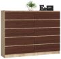 Chest of drawers NORE K160, oak/dark brown