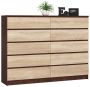 Chest of drawers K160, dark brown/oak