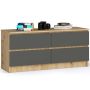 Комод K120 4SZ, 4 ящика, коричневый/серый, 120 × 55 × 40 см