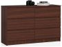 Chest of drawers NORE K120 with 6 drawers, brown