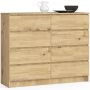 Kumode K120, 8 atvilktnes, brūna, 120 × 99 × 40 cm