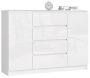 Chest of drawers NORE K140 with 4 drawers, glossy white