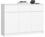 Комод K140, 3 ящика и 3 дверцы, белый, 138 × 99 × 40 см