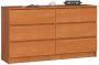 Chest of drawers NORE K140 with 6 drawers, brown