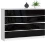 Комод K140, 8 ящиков, белый/чёрный, 138 × 99 × 40 см
