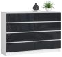 Chest of drawers NORE K140 with 8 drawers, white/dark grey