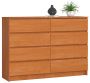Chest of drawers NORE K140 with 8 drawers, brown