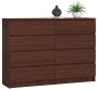 Chest of drawers NORE K140 with 8 drawers, brown